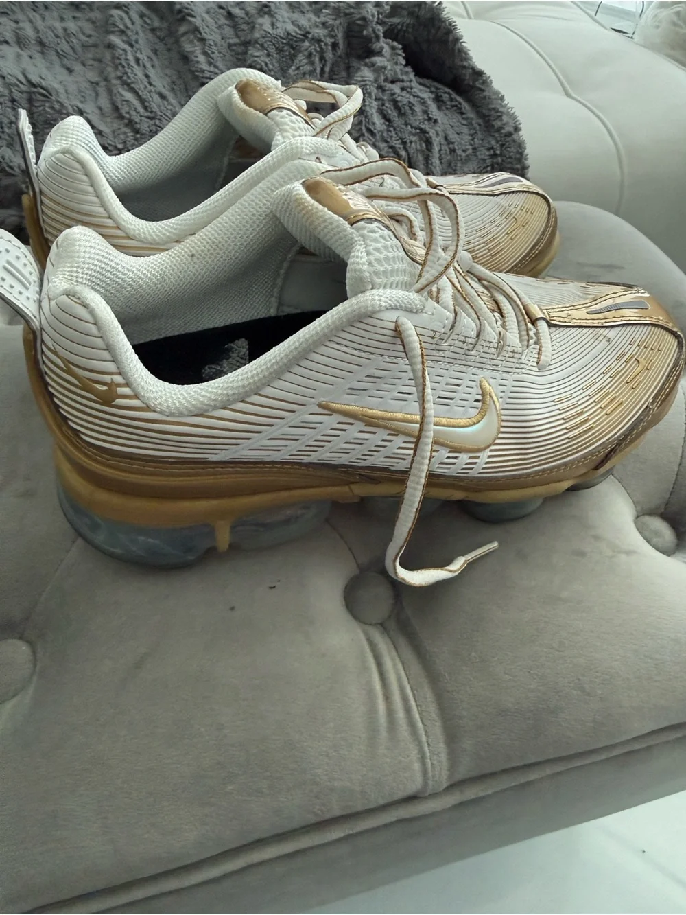 Nike Women’s White & Gold Athletic Sneakers - Picture 5 of 10